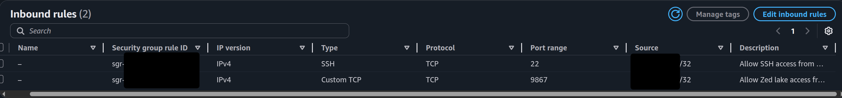 Security Group Rules